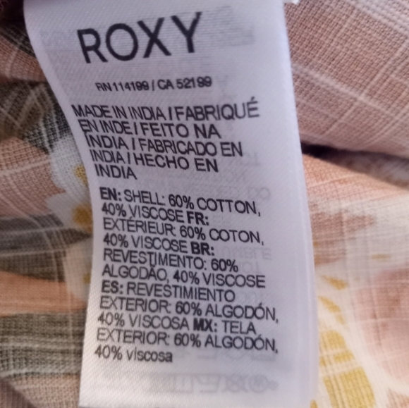 Roxy Cosmic Glow Again Floral Coquette Girl Ruffle Trim Tiered Casual Mini - Picture 8 of 8